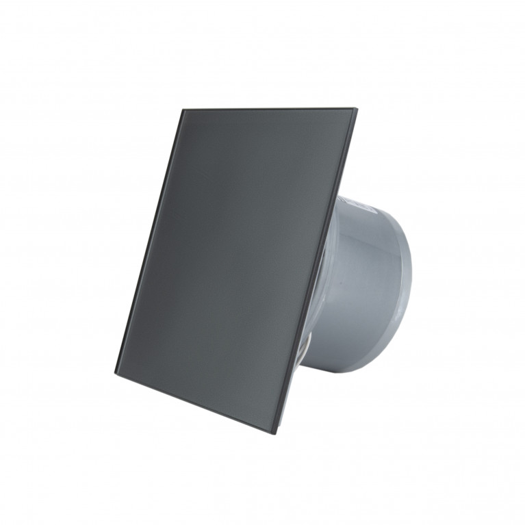 Designer silent fan MMP 100, 100 m³ / h, glass, dark gray